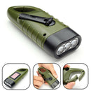 Mini Emergency Hand Crank Dynamo Solar Flashlight Rechargeable LED Light La