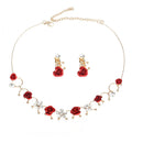 Women Fashion Ear clip & Neckless set 2pcs Elegant Jewelry Dress Accessory-j .3C