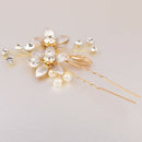 Crystal Pearls Floral Vine Hair Pin Clip Wedding Bride Girls Prom Accessory