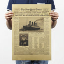 new york time kraft paper bar poster retro historical moment poster wall
