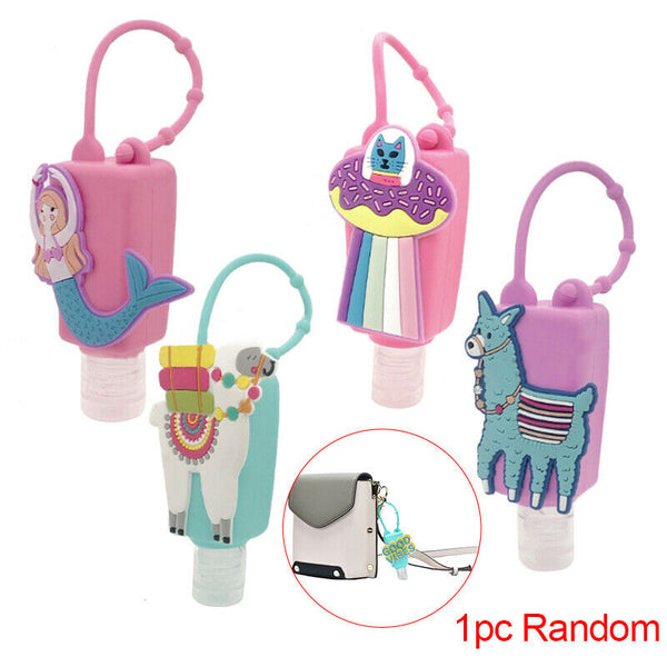 30ml Cute Animal Silicone Case Holder With Empty Bottle Lotion Shower Baby Fu.AU