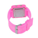 Pink Luxury Sport Style LED Digital Watch Mirror Surface Silicone for Lady