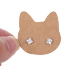 100 Pieces Kraft Paper Cat Earring Display Tags Jewellery Holder