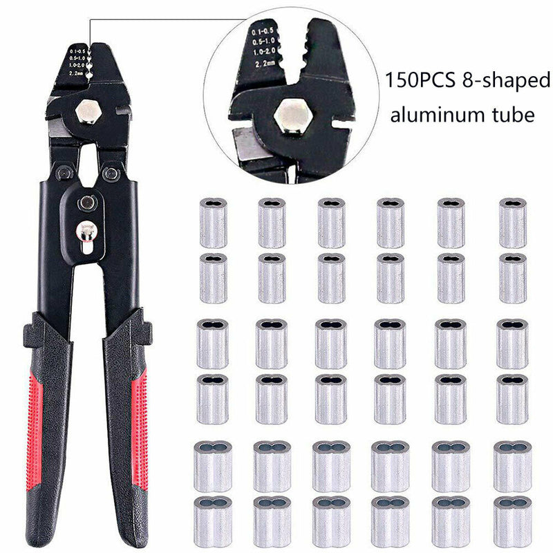 151pcs/set Crimping Tool Kit Carbon Steel Wire Rope Barrel Ferrule Terminal