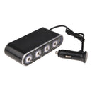 12V/24V In-Car USB Charger Four Sockets Cigarette Lighter with Fuse Mini Switch
