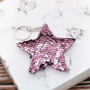 Colorful Sequins Keychain Star Shining Girl Backpack Jewelry Gifts (Pink) A