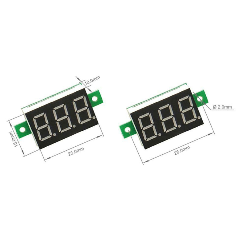 2pcs DC 0-100V LED 3-Digital Display Voltage Voltmeter Panel Meter (Blue)