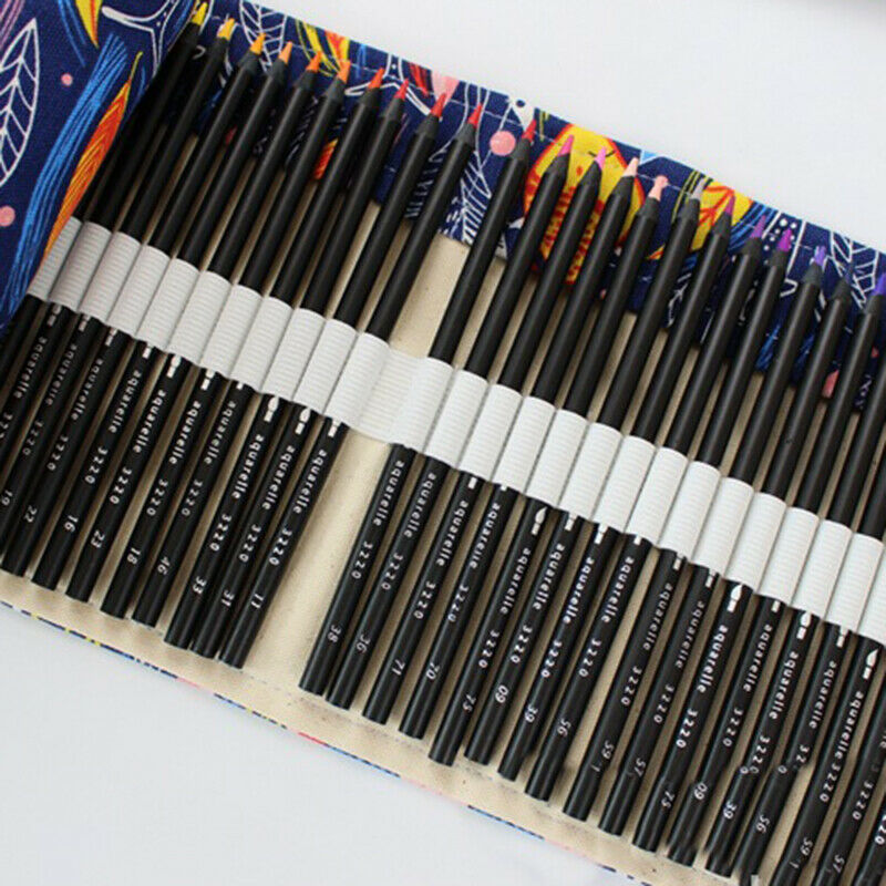 Colored Fish Canvas School Pencil Case 72 Holes Roll Pencil Case Large Pen  N9V2