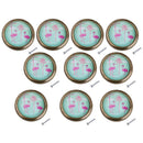 10pcs Flamingo Door Drawer Pull Knob Cupboard Closet Handles Holder 35x25mm