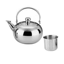 1.6l stainless steel camping teapot coffee pot with strainer for water / tea