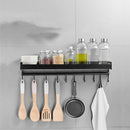 Kitchen Rack Space Aluminum Drain with Hook Seasoning Bottle Storage Shelf