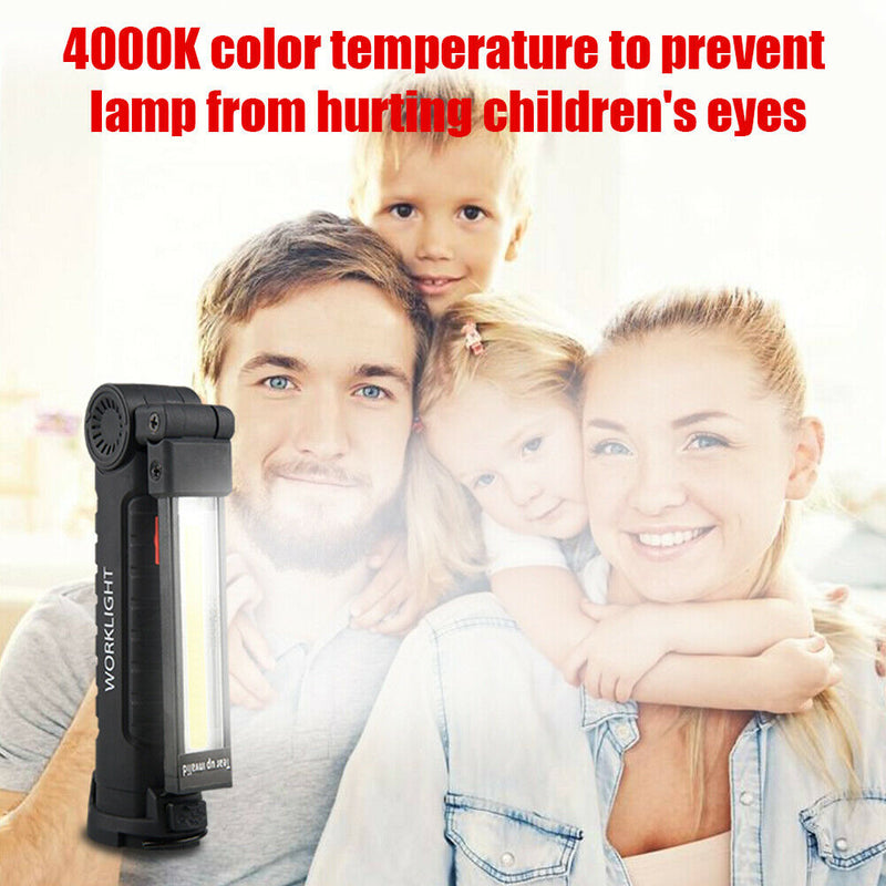 LED COB Work Light Portable 5 Mode Folding Emergency Flashlight with Magnet