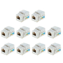 10 Pack Lot CAT6 RJ45 Keystone Jack Inline Coupler - White