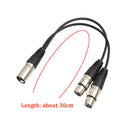 3 Pin Jack Y Splitter Connector XLR Female To 2 Male Plug Audio Cable Adapter