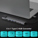 USB Ports 8 in1 Type-C HUB Converter 4K HDMI 2 USB3.0 C PD SD/TF RJ45 Adapter UK