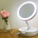 Magnifying Makeup Mirror Beauty Stand Double Side With LED Light Cosmetic ME