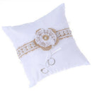 Wedding Burlap Lace Ring Pillow & Flower Girl Basket Sets