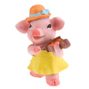 4x Lovely Mini Pig Family Band Handpainted Figures Set Prop Decoration