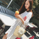 Summer Bohemian Straw Woven Women's Handbags Women's Flower Shoulder Bag La C3S8
