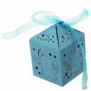 10pcs Elephant Hollow Carriage Favors Box Gifts Candy Boxes With Ribbon Bab