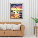 5D DIY Full Drill Diamond Painting Beach Tree Embroidery Mosaic Kit (W1280)