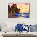 5D DIY Full Drill Diamond Painting Sunset Seaside Cross Stitch Embroidery