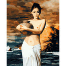 Painting By Numbers Kit DIY Pottery Woman Canvas Oil Art Picture Home Decor
