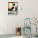 5D DIY Full Drill Diamond Painting Sitting Wolf Dog Cross Stitch Embroidery