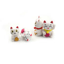 4X Cartoon Lucky Cats Micro Landscape Garden Decorations Miniatures Ornaments OZ