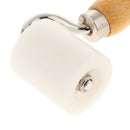 Long Wooden Handle Smooth Surface Wallpaper Edge Seam Roller, 34mm Dia.