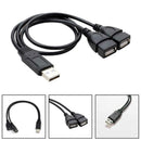 2.0 A Male To 2 Dual USB Female Jack Y Splitter Hub Power Cord Adapter Cable New