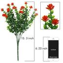8Pcs Artificial Flowers Outdoor Uv Resistant Plants, 8 Branches Faux Plasti
