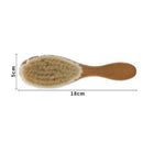 Natural Wooden Handle Soft Press Baby Hairbrush and Super Soft Goat Hair Su