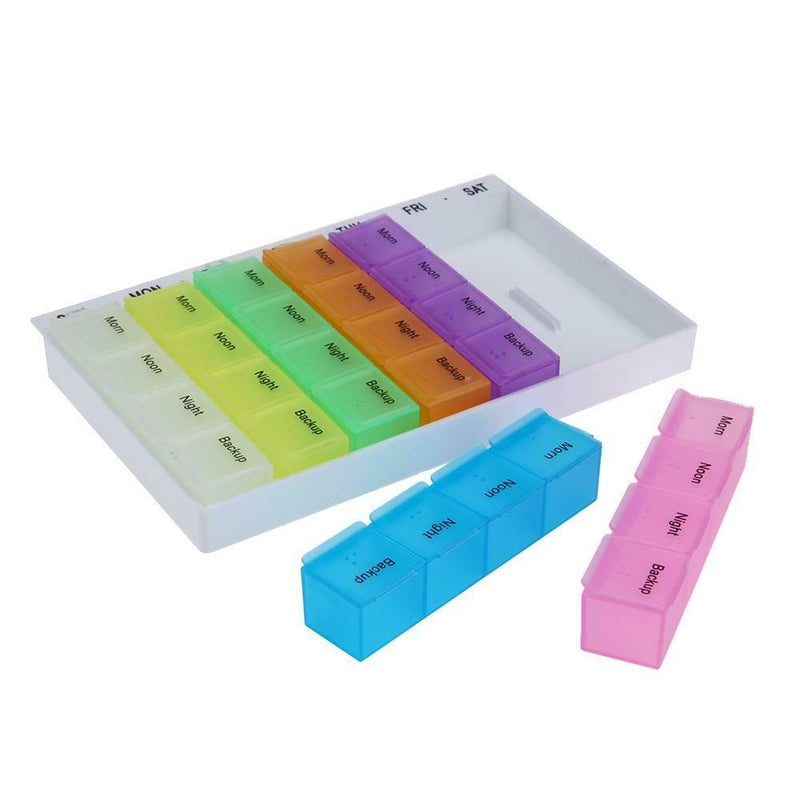 28 Compartments Pills Storage Box 7 Days Tablet Pill Box Holder Medicine A