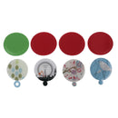 Stainless Steel Round PU Leather Cover Shatter Proof Card Pocket Cosmetic Mir Ew