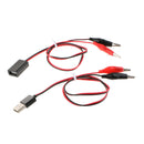 USB To Crocodile / Alligator Clips Power Cable / Test Wire 5v - 21"