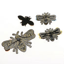 Lots 4 Crystal Sequins Bees Embroidery Animal Patches Sew on Costume Crafts