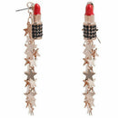 Red Lipstick Earrings For Women Long Star Tassel Drop Dangle Earring Fashio