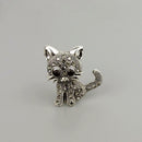 Cute Cat Kitten Crystal Brooch Collar Pin Badge Women Animal Jewelry Gift