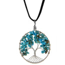 2pcs Tree Life Pendant Natural Stone Jewelry Gift for Women Girls Friends