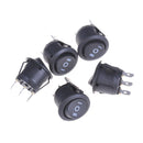 5PCS 3 Position Round Car SPDT Round Rocker Switch 6A 250VAC / 10A 125VAC FT