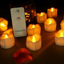 Pack of 12 Remote New Year Candles,Battery Powered Led Tea Lights Easter Can Hn