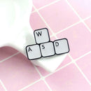 Retro Letters Keyboard Pin Brooches Creative Badges Unisex Jacket Jewelry Gifts