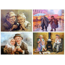 4 Pack Elderly Couples DIY 5D Diamond Painting Full Drill Cross Stitch Decor