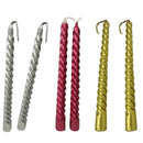 6pcs Taper Twisted Spiral Long Candles for Dinner Dining Table Wedding Decor