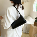 Retro Alligator Leather Handbag Women Pure Color Tote Shoulder Bag (Black)