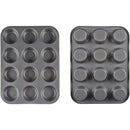 Set of 2 non-stick carbon steel muffin cups