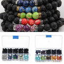 130 Pcs Round Loose Beads Mixed Energy Stone Power for Jewelry Making Craft