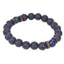 Men's Prayer Mala Beads Lava Rock Stone Chrysocolla Beaded Yoga Bracelets GiftOZ