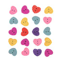 20x wood sewing button scrapbooking heart mixed two holes dot pattern 15x13mm`OZ